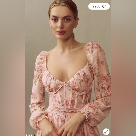 V. Chapman Pink Floral Maxi Dress - Picture 3 of 5